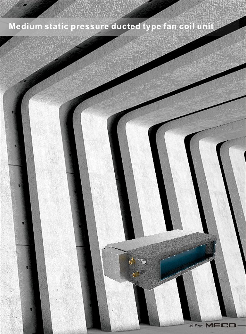 Medium static pressure ducted fan coil